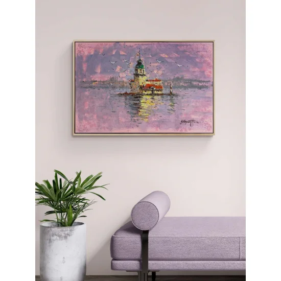 Kız Kulesinde Yakamoz Yağlı Boya Tablosu