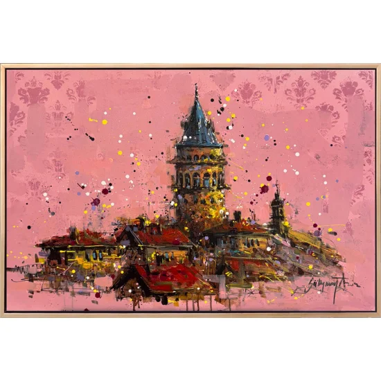 Düşlerde Galata Kulesi Yağlı Boya Tablosu