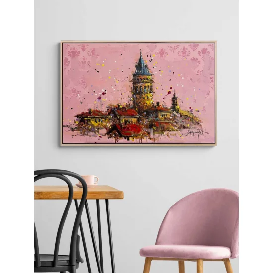 Düşlerde Galata Kulesi Yağlı Boya Tablosu