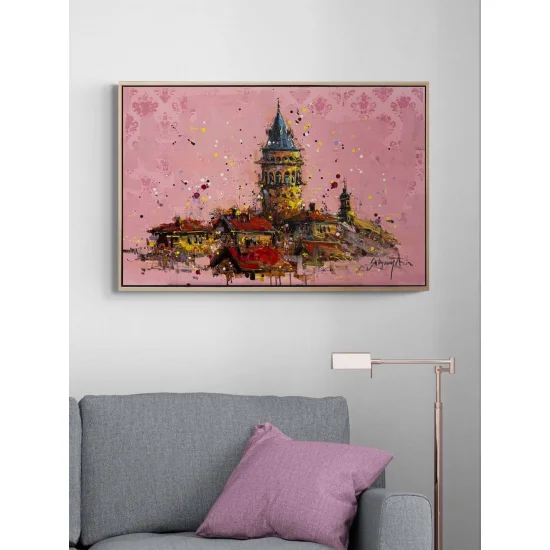 Düşlerde Galata Kulesi Yağlı Boya Tablosu