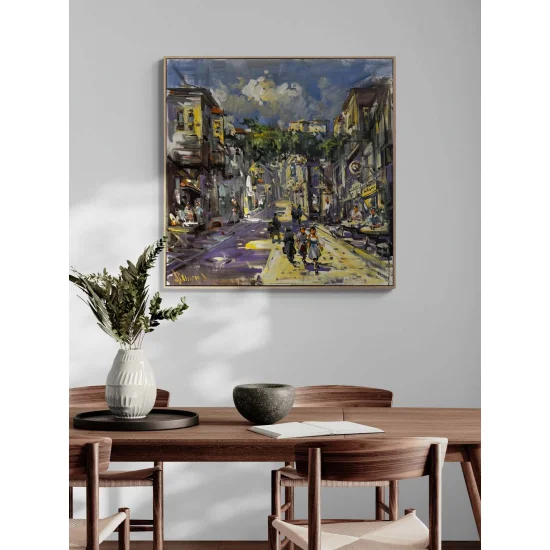 Sidewalk Stories Oil Painting