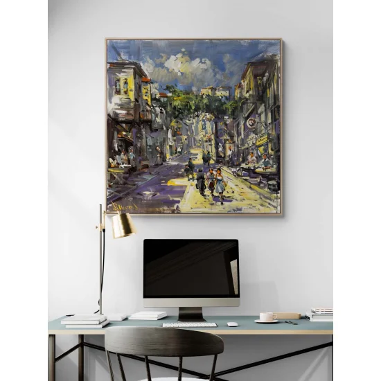 Sidewalk Stories Oil Painting