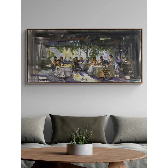 Kafede Geçen Zaman Yağlı Boya Tablosu