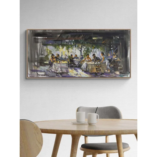 Kafede Geçen Zaman Yağlı Boya Tablosu