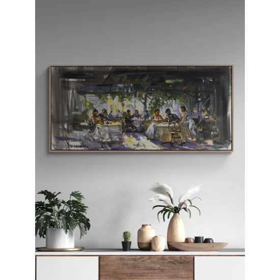 Kafede Geçen Zaman Yağlı Boya Tablosu