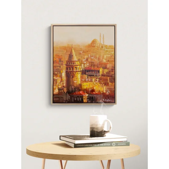 Kuşbakışı Galata Yağlı Boya Tablosu