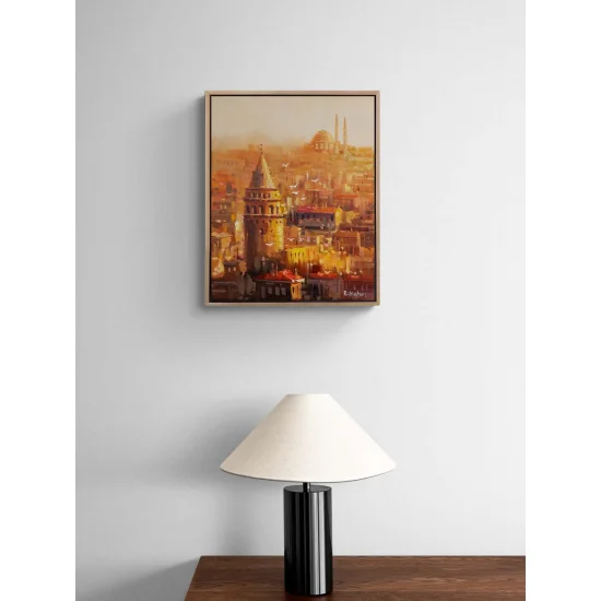 Kuşbakışı Galata Yağlı Boya Tablosu