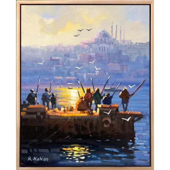 Balıkçılar Boğazda Yağlı Boya Tablosu