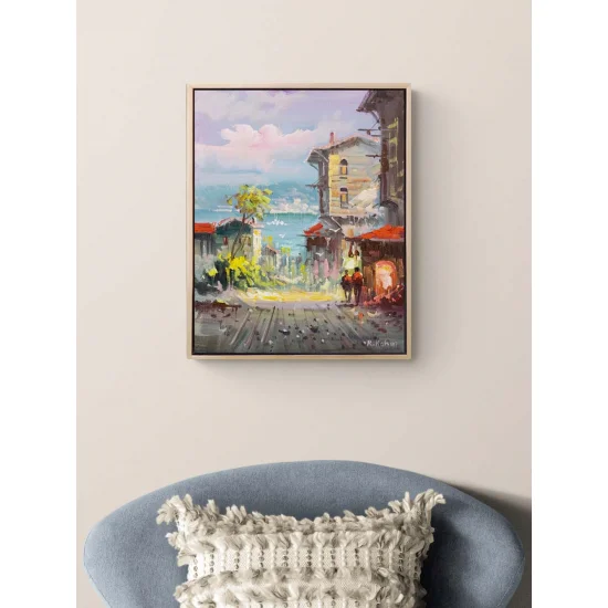 Denize Açılan Sokak Yağlı Boya Tablosu