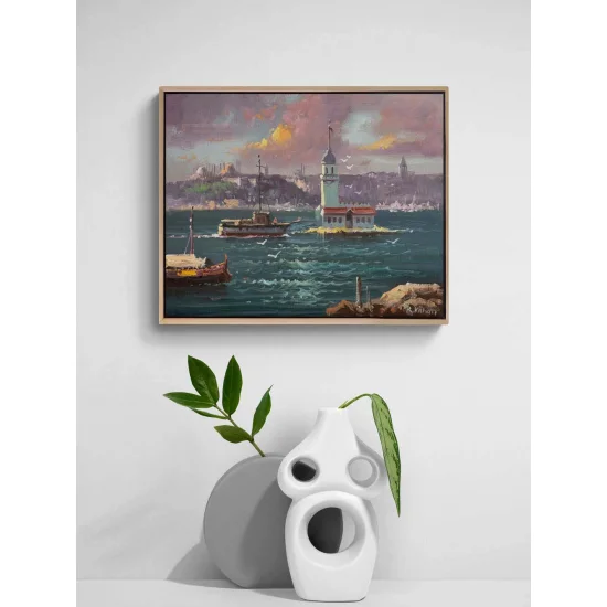 Kız Kulesi’nden Bir Düş Yağlı Boya Tablosu