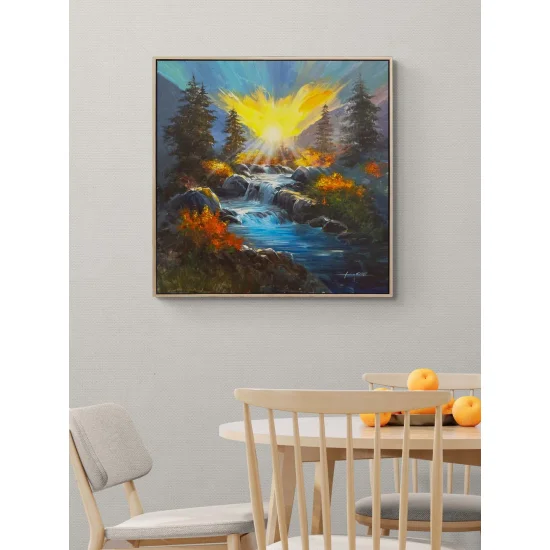 Şelalenin Şarıkısı Yağlı Boya Tablosu