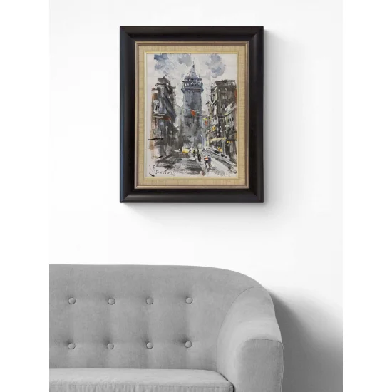 Eskilerde Galata Kulesi Yağlı Boya Tablosu