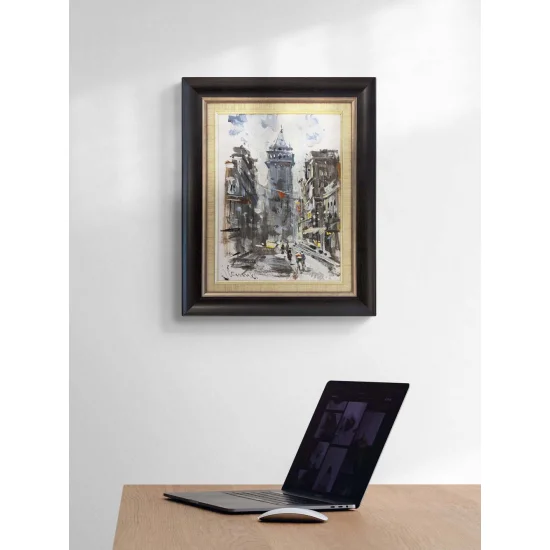 Eskilerde Galata Kulesi Yağlı Boya Tablosu