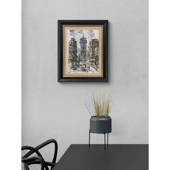 Eskilerde Galata Kulesi Yağlı Boya Tablosu