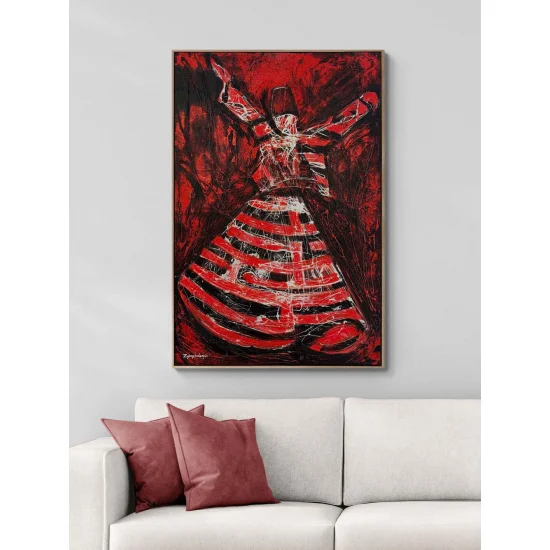 Sessiz Zikirde Semazen Yağlı Boya Tablosu