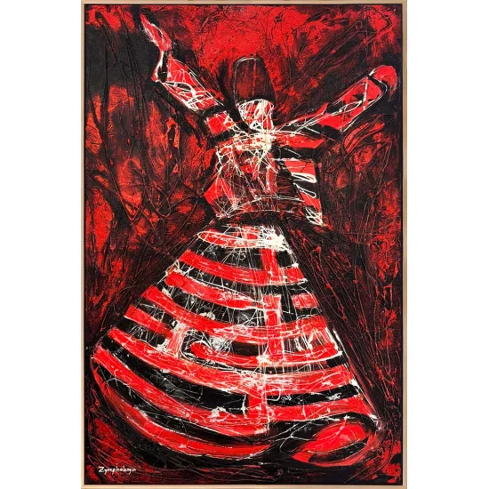 Sessiz Zikirde Semazen Yağlı Boya Tablosu