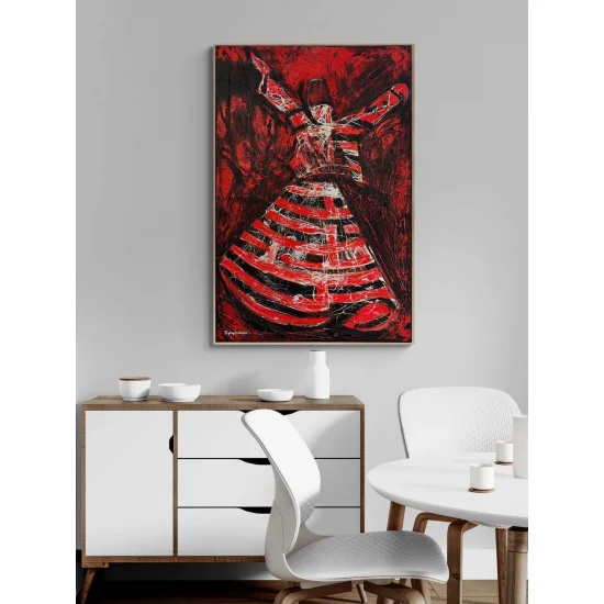 Sessiz Zikirde Semazen Yağlı Boya Tablosu