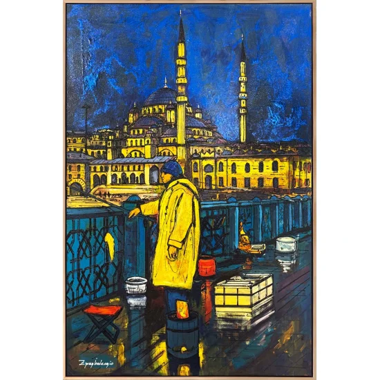 Eminönüde Balıkçı Yağlı Boya Tablosu