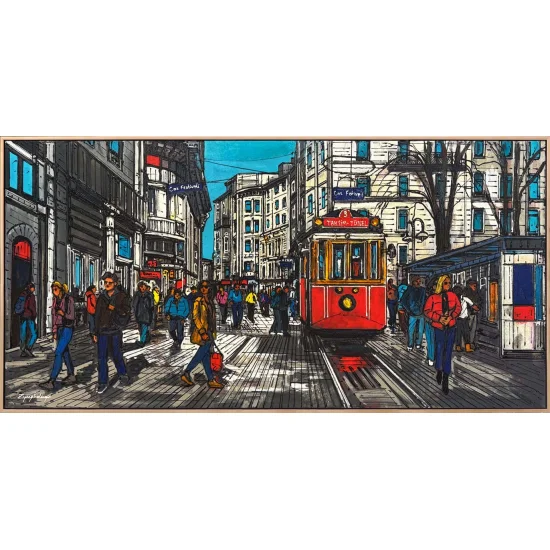 Zamanın İçinden İstiklal Yağlı Boya Tablosu