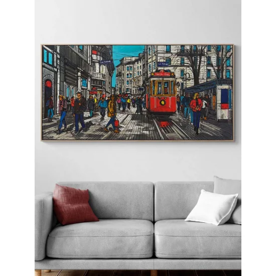 Zamanın İçinden İstiklal Yağlı Boya Tablosu