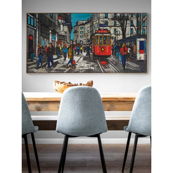 Zamanın İçinden İstiklal Yağlı Boya Tablosu