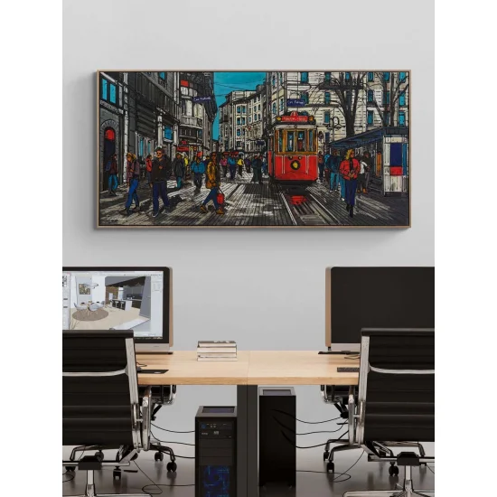 Zamanın İçinden İstiklal Yağlı Boya Tablosu