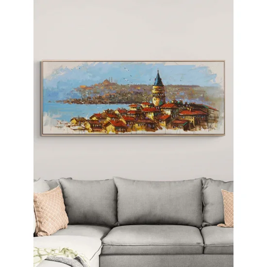 Galata’dan İstanbul’a Bakış Yağlı Boya Tablosu