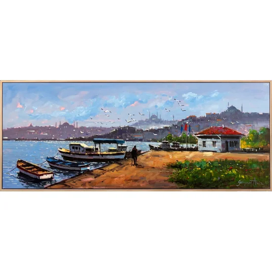 Gündoğarken Boğaz Yağlı Boya Tablosu