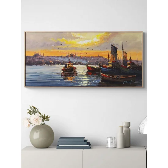 Sessiz İstanbul Boğazı Yağlı Boya Tablosu