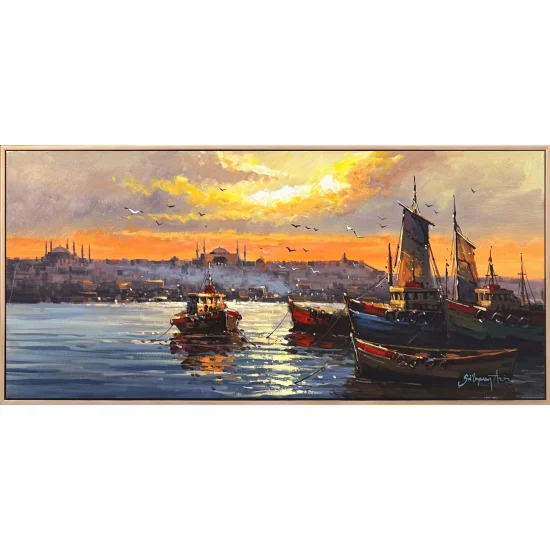 Sessiz İstanbul Boğazı Yağlı Boya Tablosu