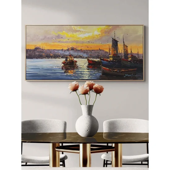 Sessiz İstanbul Boğazı Yağlı Boya Tablosu