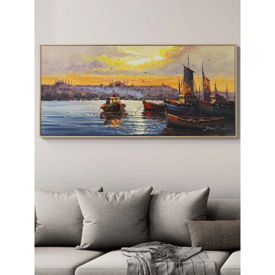 Sessiz İstanbul Boğazı Yağlı Boya Tablosu