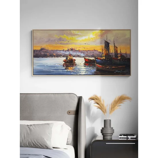Sessiz İstanbul Boğazı Yağlı Boya Tablosu