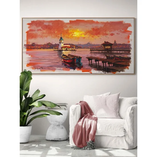 Denizin Ortasında Bir Kule Yağlı Boya Tablosu