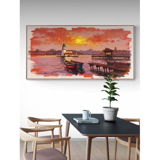 Denizin Ortasında Bir Kule Yağlı Boya Tablosu