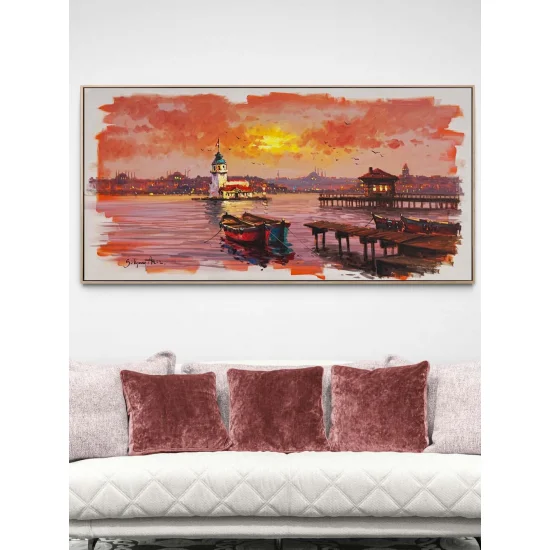 Denizin Ortasında Bir Kule Yağlı Boya Tablosu