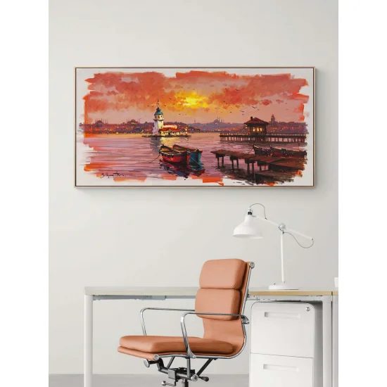 Denizin Ortasında Bir Kule Yağlı Boya Tablosu