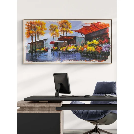 Çiçekçilerin Sokağı Yağlı Boya Tablosu