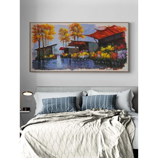 Çiçekçilerin Sokağı Yağlı Boya Tablosu