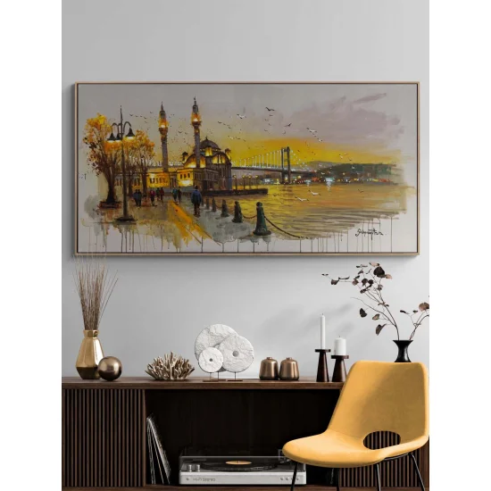 Akşam Işıklarında Ortaköy Yağlı Boya Tablosu