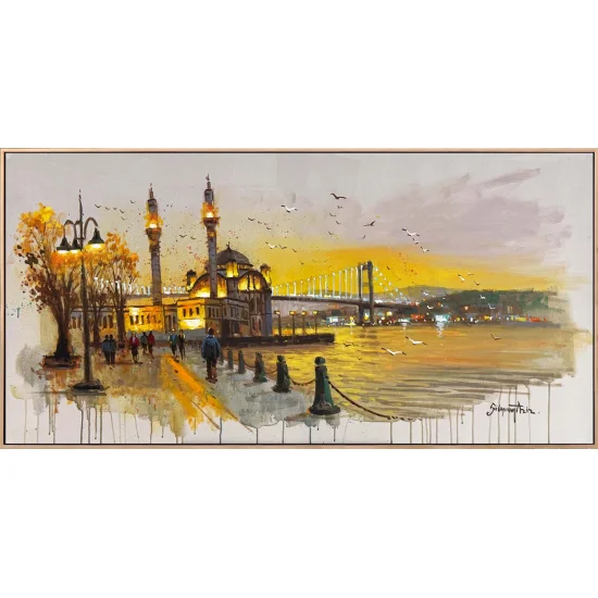 Akşam Işıklarında Ortaköy Yağlı Boya Tablosu