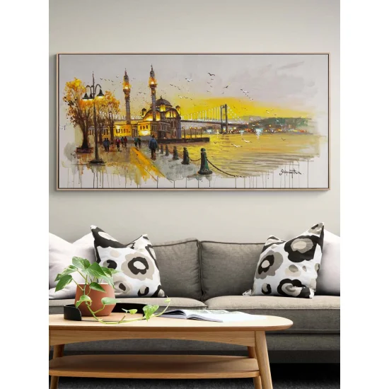 Akşam Işıklarında Ortaköy Yağlı Boya Tablosu