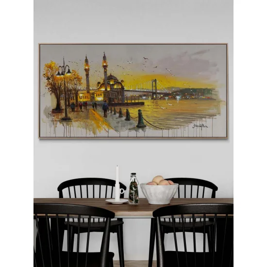 Akşam Işıklarında Ortaköy Yağlı Boya Tablosu