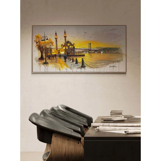 Akşam Işıklarında Ortaköy Yağlı Boya Tablosu