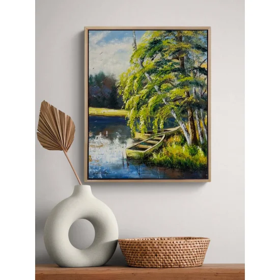 Göl Kıyısında Yağlı Boya Tablosu