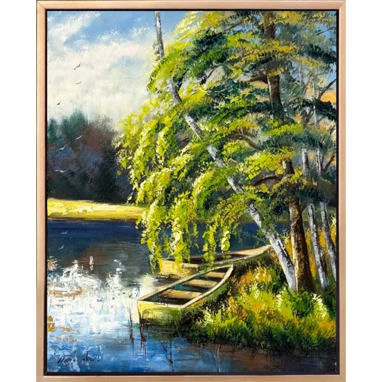 Göl Kıyısında Yağlı Boya Tablosu