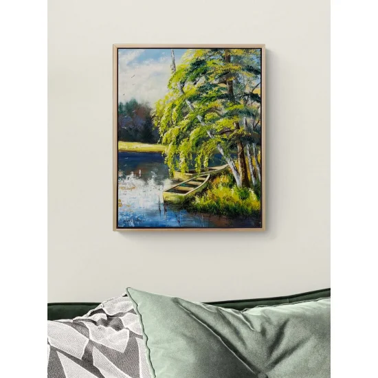 Göl Kıyısında Yağlı Boya Tablosu