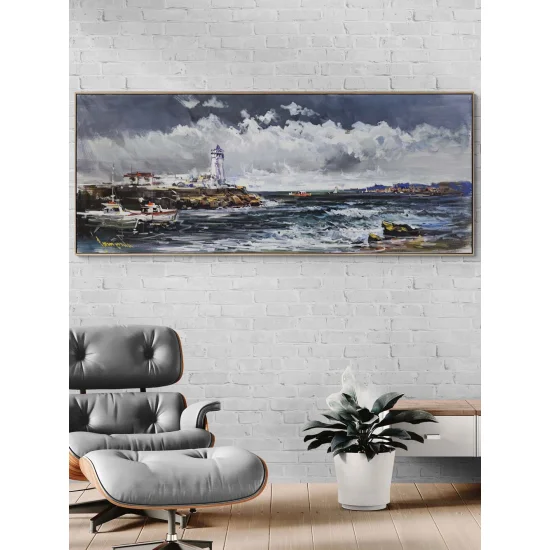 Fenerin Kıyısında Yağlı Boya Tablosu