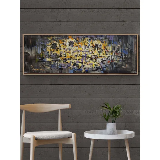 Geometrik Fısıltılar Yağlı Boya Tablosu