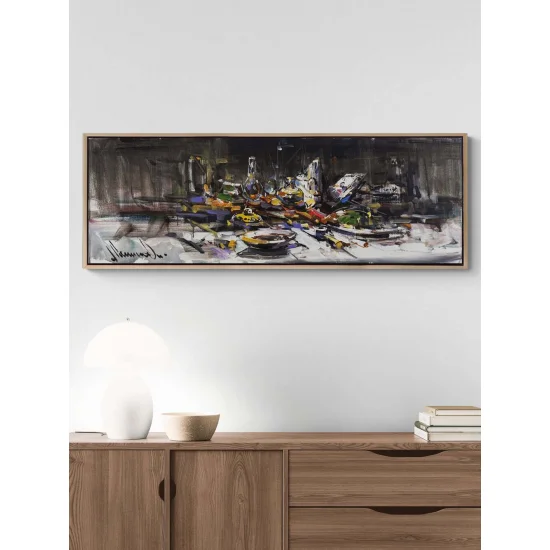 Geceye Kurulan Sofra Yağlı Boya Tablosu